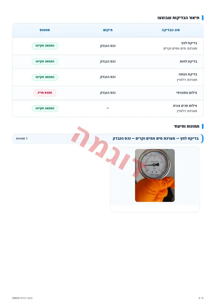 עמוד 2 מתוך 5 — דוח בדיקה לדוגמה